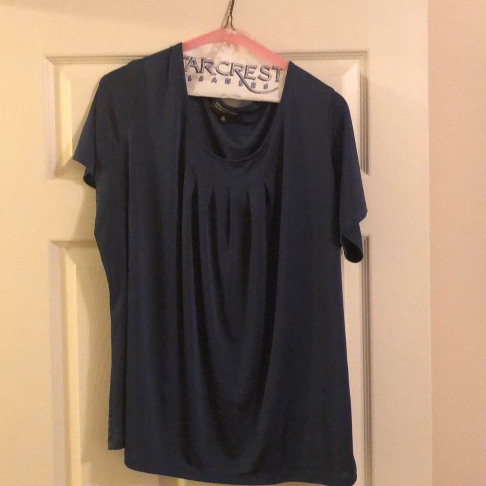 Women’s Teal Blouse, 1X, short sleeve